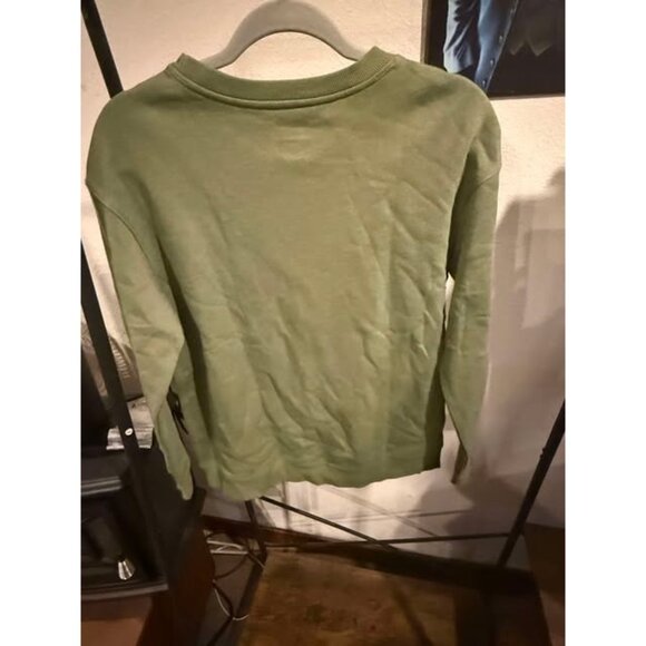 Boys Fleece Crewneck Pullover Sweatshirt Cat & Jack™ Olive Green L Husky - Picture 2 of 3